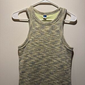 Old Navy Yellow and Gray Ribbed Dress